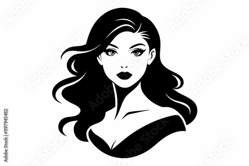  beautiful woman silhouette vector