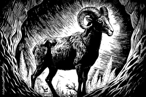 bighorn sheep silhouette
