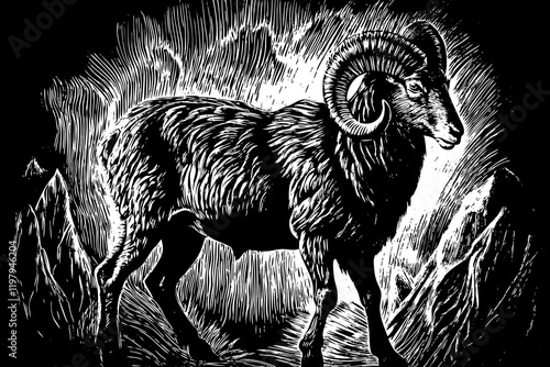 bighorn sheep silhouette