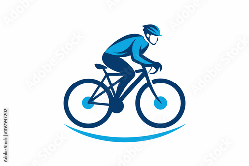 bike with man vector illustration