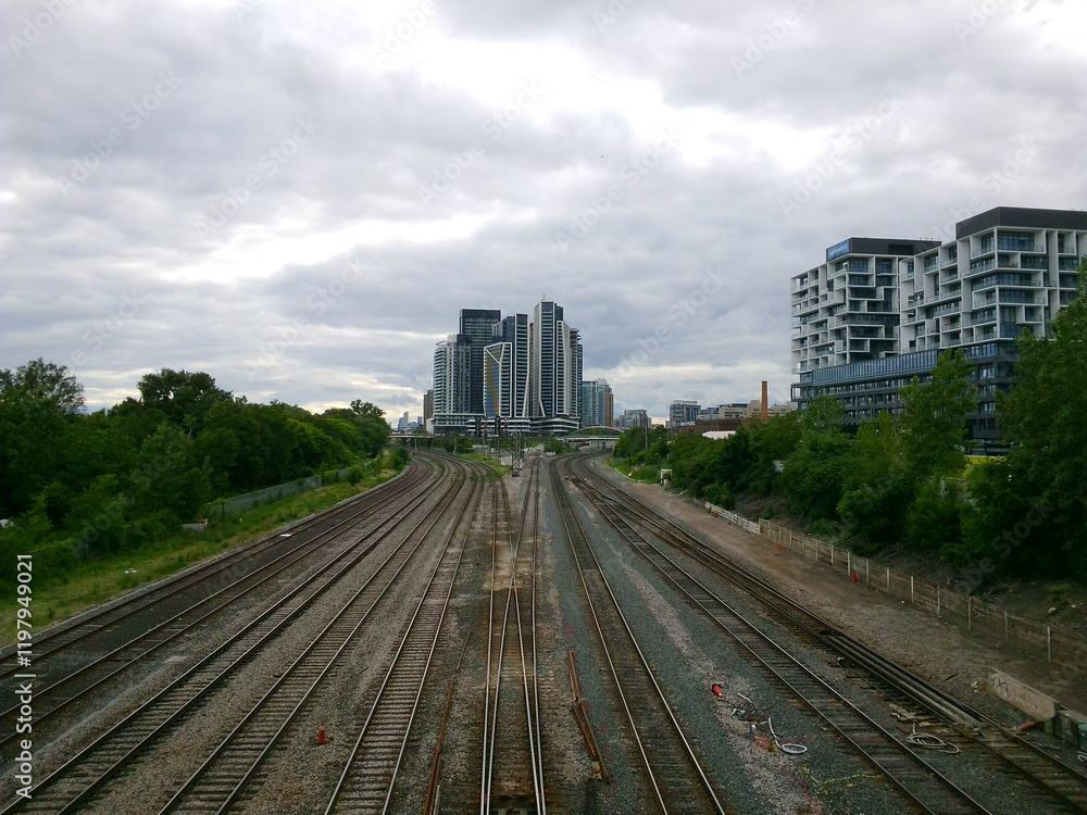 Fototapeta premium The center of the rail