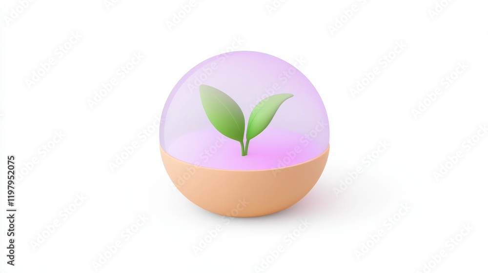A stylized illustration of a small plant growing inside a glass sphere, symbolizing growth, nature, and innovation. A stylized illustration of a small plant growing inside a glass sphere, symbolizing growth, nature, and innovation.