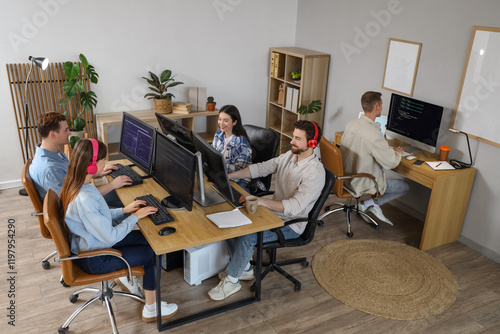 Team of programmers working...