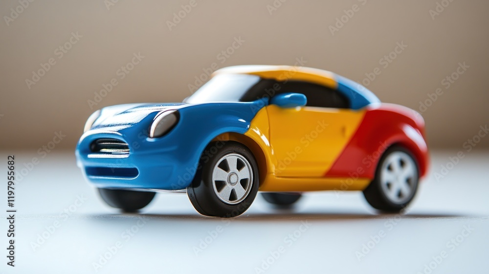 Obraz premium Colorful Toy Car, Playful and Vibrant