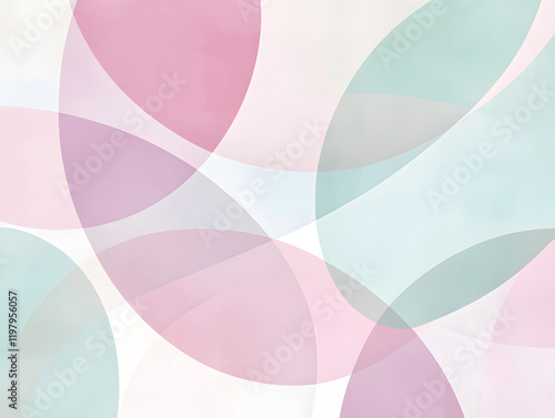 A pastel-toned background with overlapping ellipses in soft pink