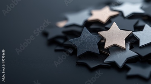 A pile of stars on a black background