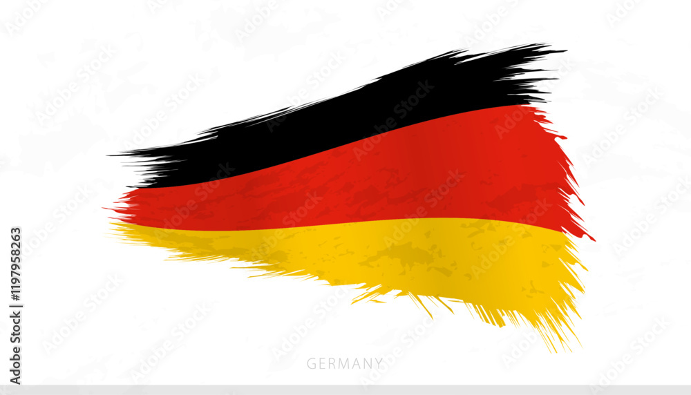 Obraz premium Germany National Flag with Textured Brush Strokes.