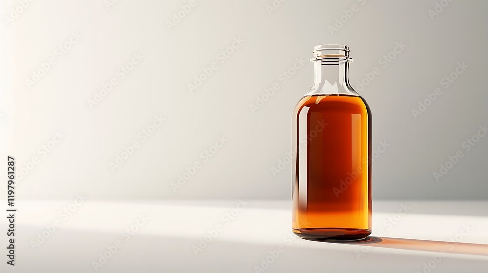 A sealed bottle of ethanol on a white background A sealed bottle of ethanol on a white background