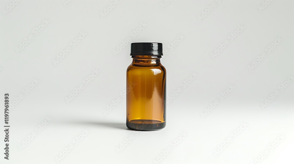 A sealed bottle of pH buffer solution on a white background A sealed bottle of pH buffer solution on a white background