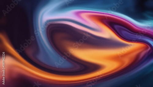 Abstract Liquid Swirl: A mesmerizing abstract artwork featuring vibrant swirls of blue, orange, purple and pink hues, creating a dynamic and visually captivating image. Evokes feelings of fluidity.