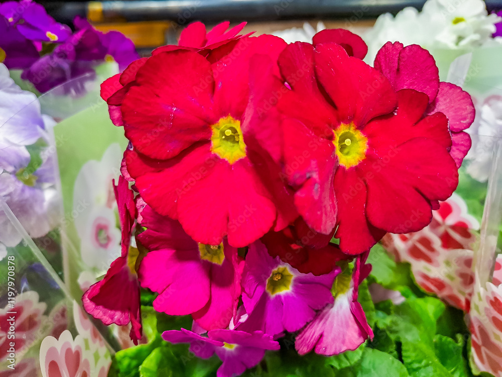 Obraz premium African violet flowers (Saintpaulia), Close-up, Blossoming and Macro photo