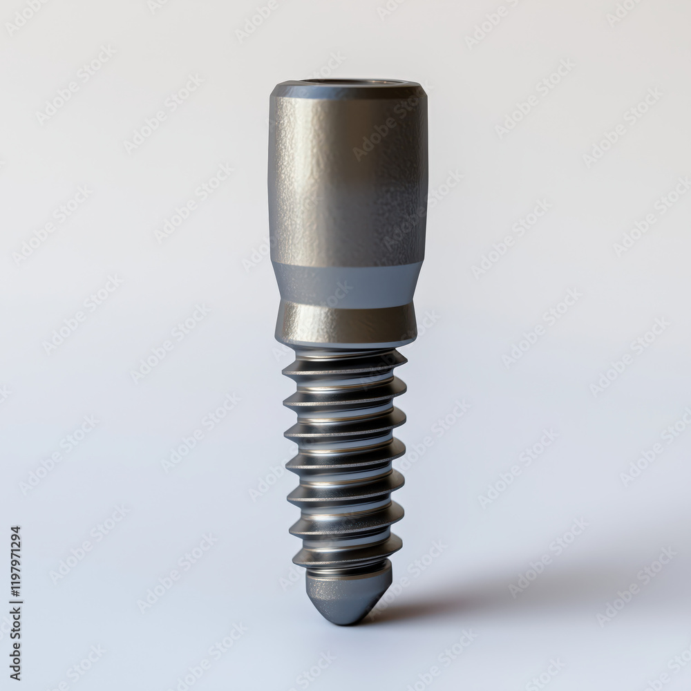 Titanium Implant Screw Closeup