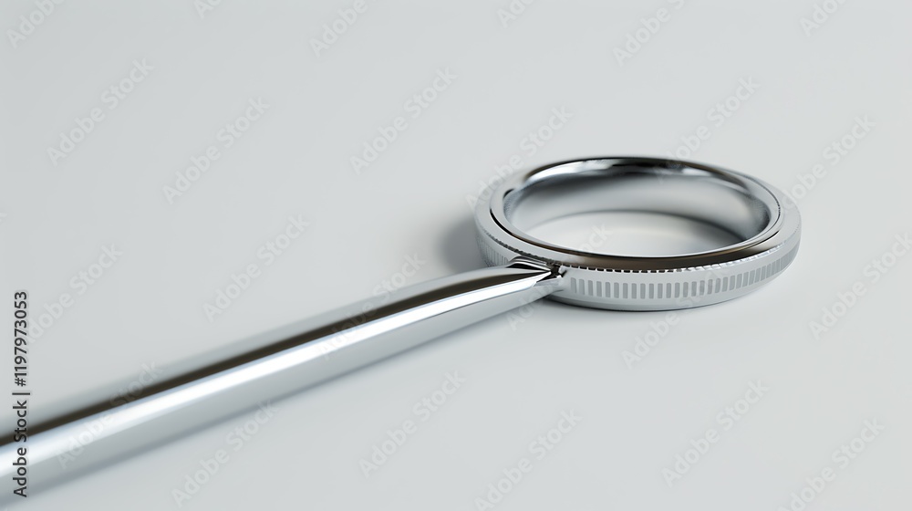 A sterile metal scoopula on a white background A sterile metal scoopula on a white background