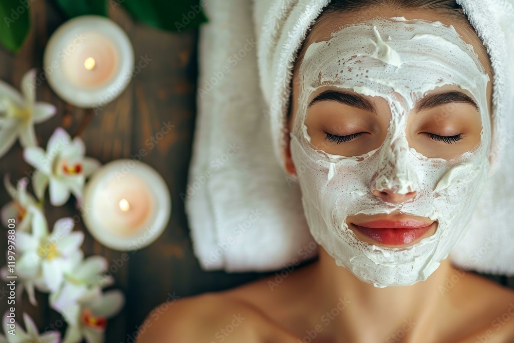 Φωτογραφία Beautician applying revitalizing clay mask on woman's face for skin care