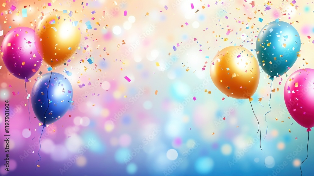 Festive Balloons and Confetti Celebration Festive Balloons and Confetti Celebration