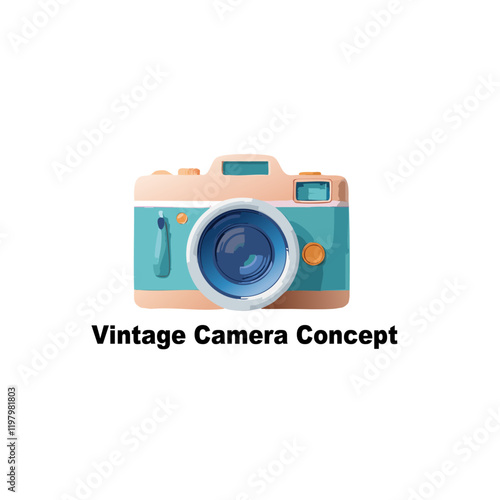 Vintage Camera Concept Vector Logo Design