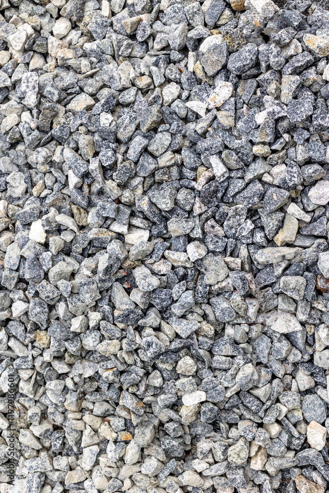 Close-up of grey gravel stones for construction and landscaping Close-up of grey gravel stones for construction and landscaping