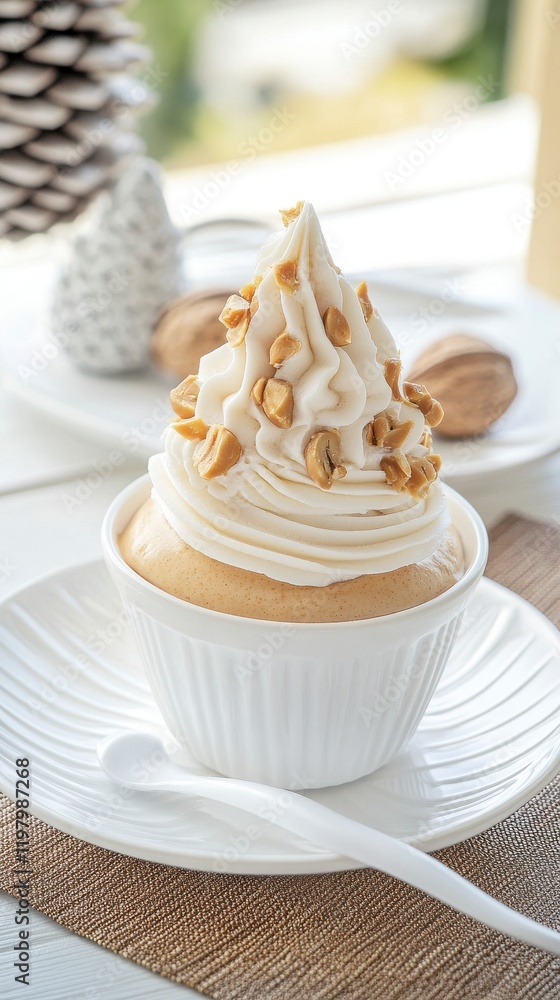 A Delectable Peanut Butter Dessert in a Stylish Bowl. A Creamy Whipped Delight with Crunchy Peanuts. Perfect for a Sweet Treat. A Delectable Peanut Butter Dessert in a Stylish Bowl. A Creamy Whipped Delight with Crunchy Peanuts. Perfect for a Sweet Treat.