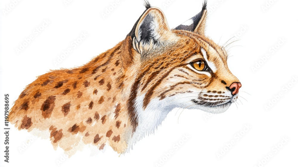 Detailed Portrait of a Lynx with Striking Features and Colors Detailed Portrait of a Lynx with Striking Features and Colors