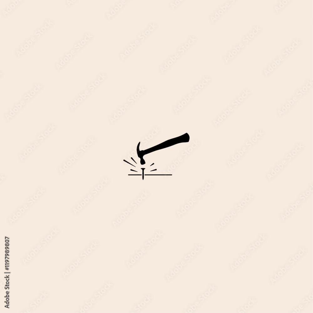 Hammer icon flat vector design. Hammer icon flat vector design.