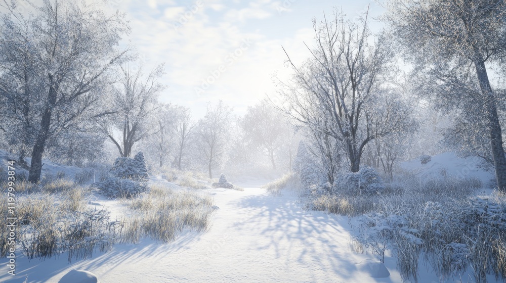 Winter Wonderland: A Snowy Path Through a Frosty Forest Winter Wonderland: A Snowy Path Through a Frosty Forest