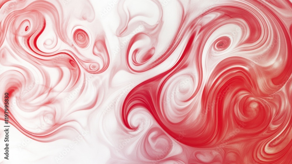 Stunning Red and White Abstract Swirls, A Captivating Fluid Art Design Stunning Red and White Abstract Swirls, A Captivating Fluid Art Design