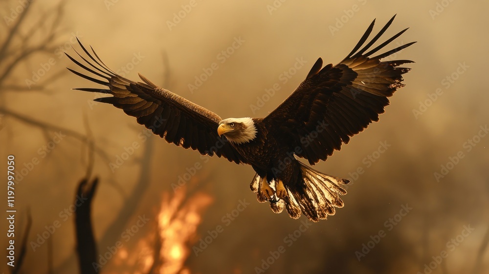 custom made wallpaper toronto digitalMajestic Bald Eagle Soaring Above the Ashes