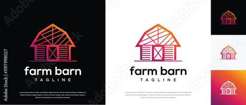 Farm barn logo design. Farm barn logo template. Farming and ranch logo symbol icon