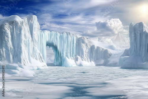 Pont de glace en arctique photo