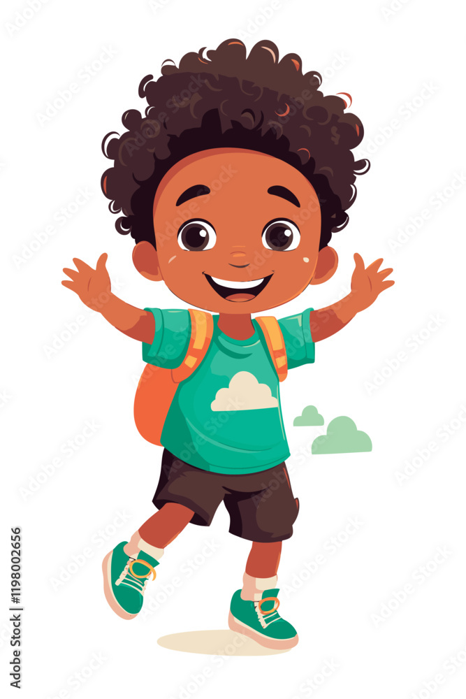 Fototapeta premium Vector cute cartoon kid