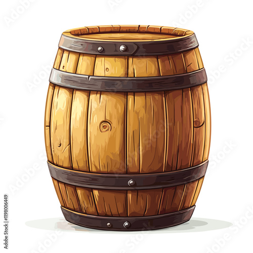 A wooden barrel vector clipart illustration isolated on a white background