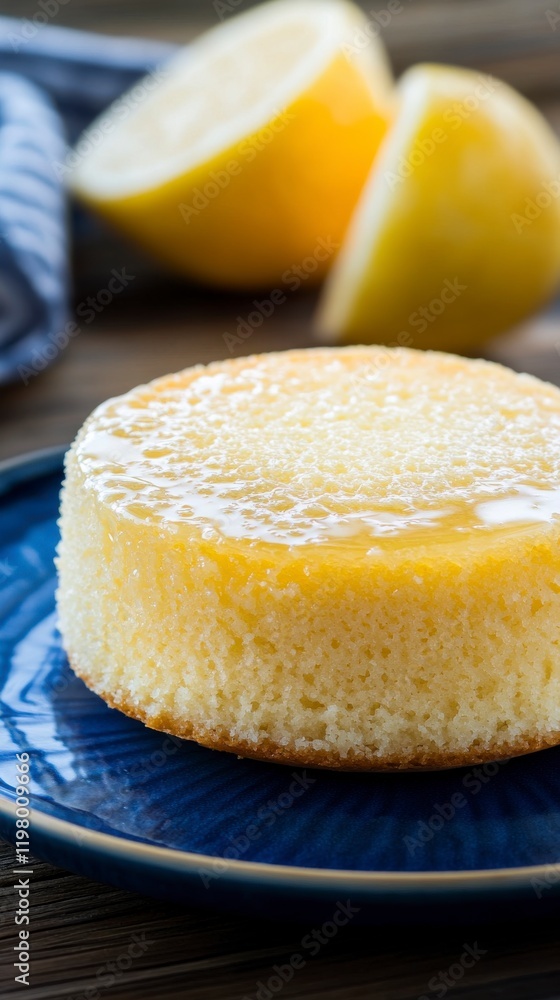 Zesty Lemon Sponge Cake with a tangy lemon glaze, placed on a blue ceramic plate, vibrant and refreshing Hyper-quality professionnal photography, ultra detailed, high resolution Zesty Lemon Sponge Cake with a tangy lemon glaze, placed on a blue ceramic plate, vibrant and refreshing Hyper-quality professionnal photography, ultra detailed, high resolution