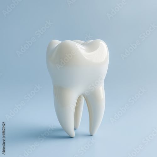 Obraz na płótnie Simple Tooth Model with Visible Root on White Background w salonie