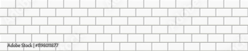 White brick wall texture decoration kitchen backsplash plastic panel building outdoor design. Vector
