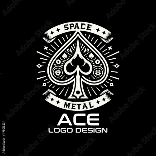 Ace Of Spades Vector Logo Design