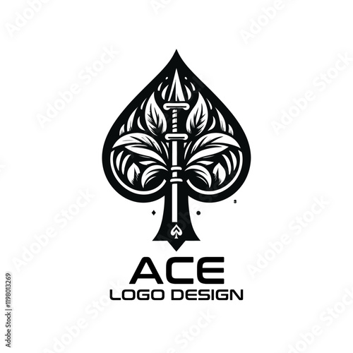 Ace Of Spades Vector Logo Design