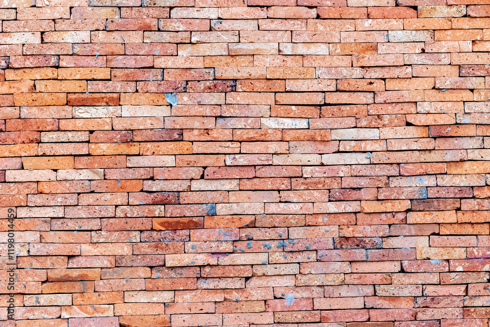 Obraz premium Rustic red brick wall with weathered texture