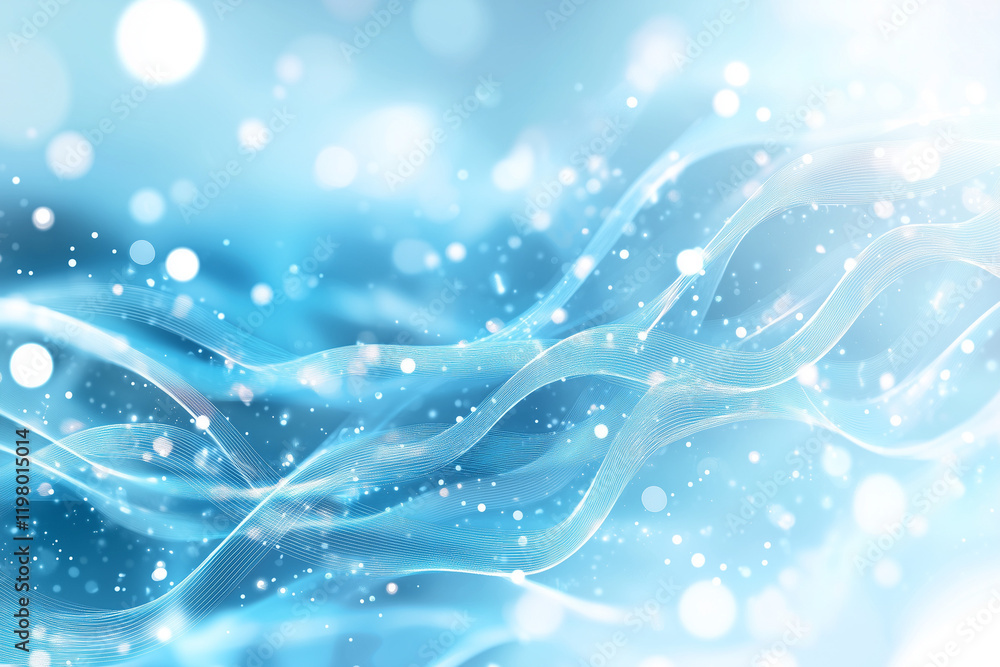 A blue wave with white snowflakes on it A blue wave with white snowflakes on it