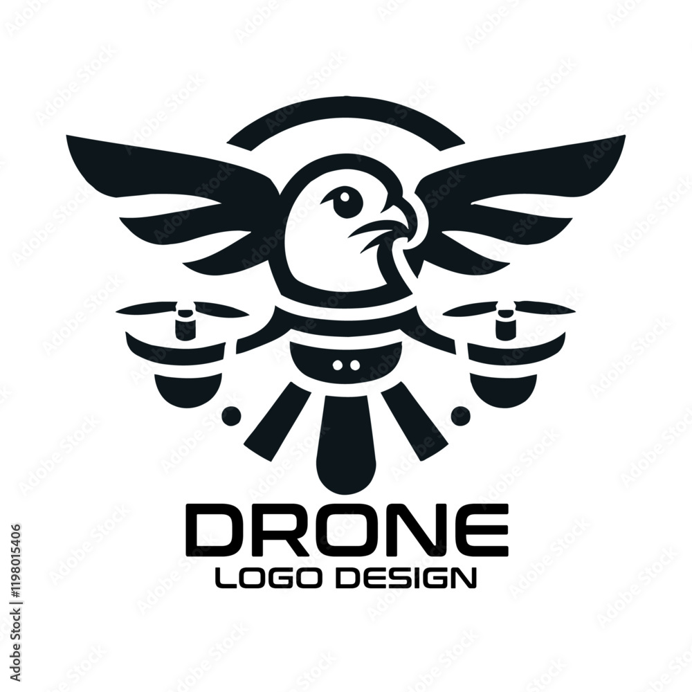 Obraz premium Drone Vector Logo Design