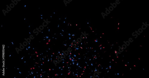 Confetti falling in the colors of the United States flag. Backdrop for the election. 4K animation