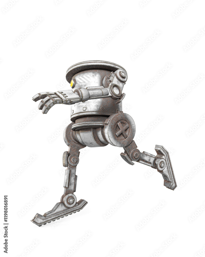 coolest robot is running in white background on cool view coolest robot is running in white background on cool view