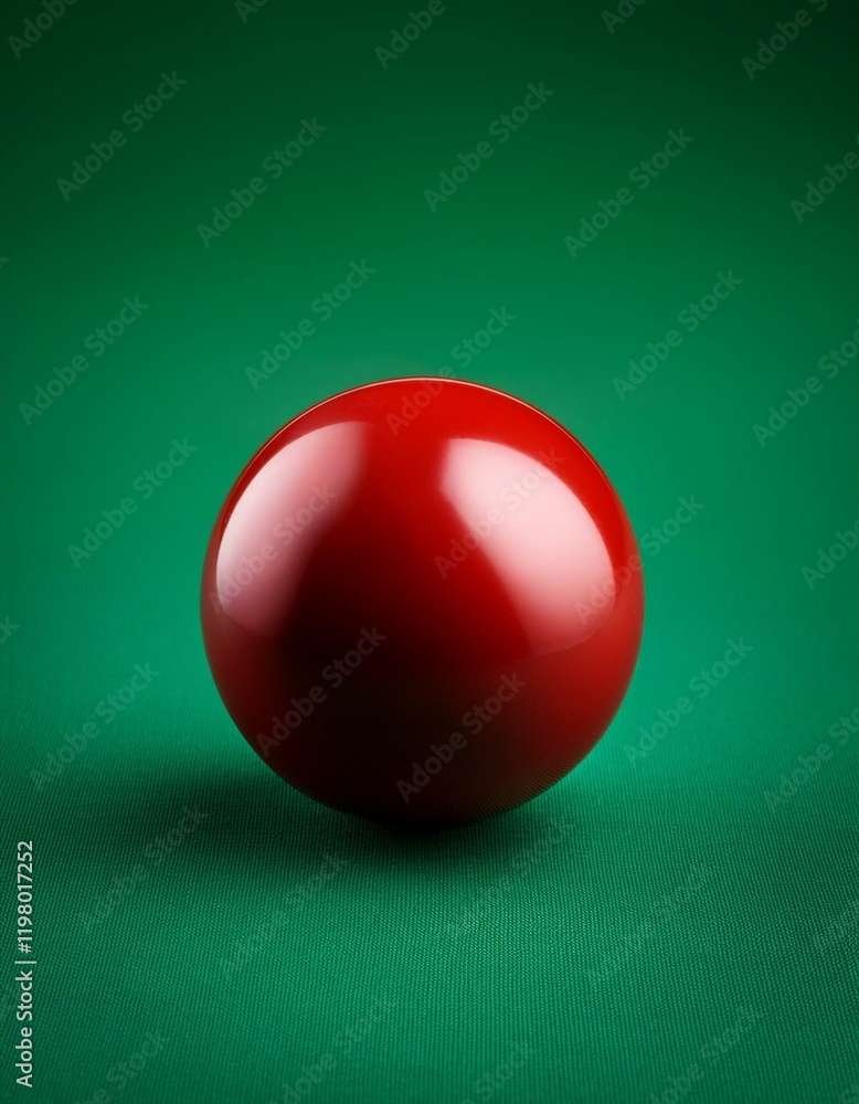 red snooker ball on a green cloth