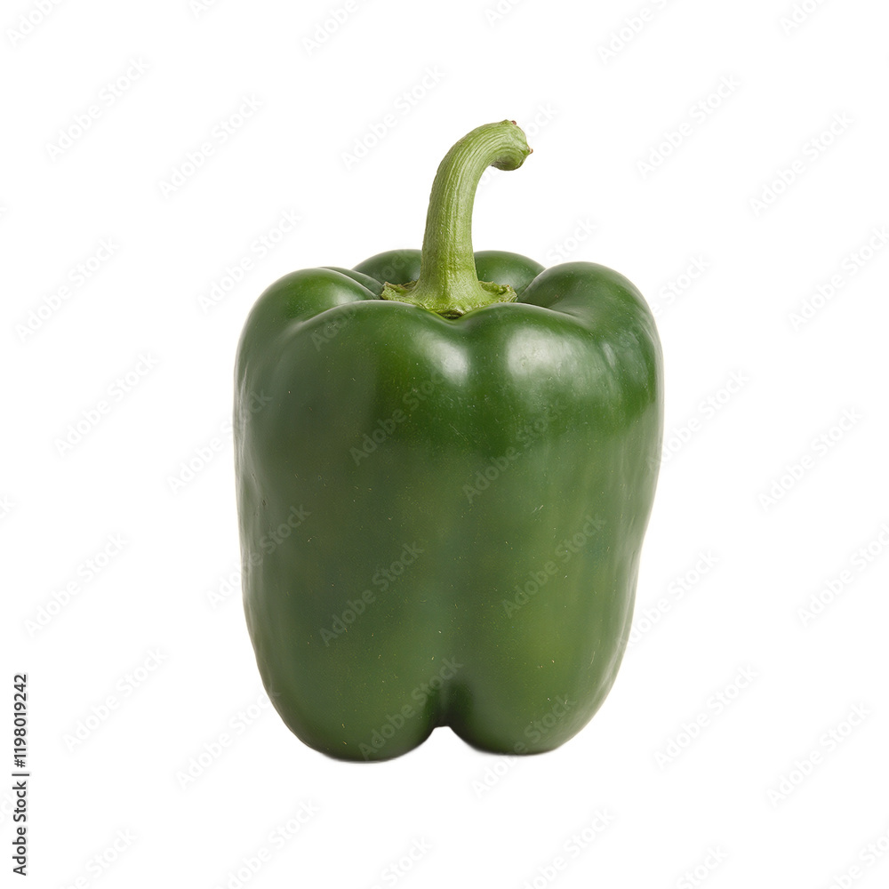 Fresh green bell pepper on beige background Fresh green bell pepper on beige background