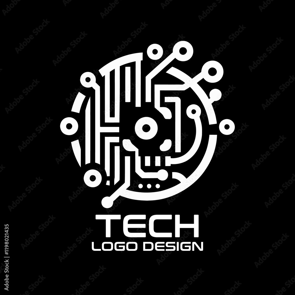 Obraz premium Tech Vector Logo Design