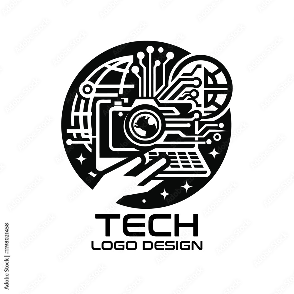 Obraz premium Tech Vector Logo Design