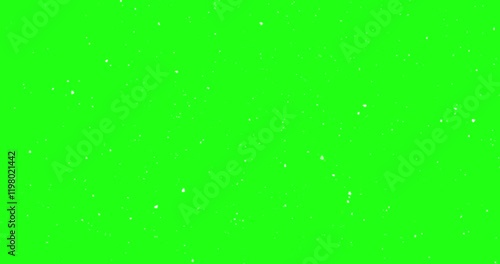 Snowfall overlay green screen. Slowly falling snow effect. Long duration