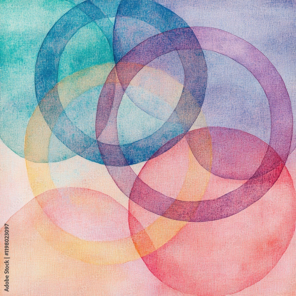 Obraz premium A colorful abstract painting with circles of different sizes and colors