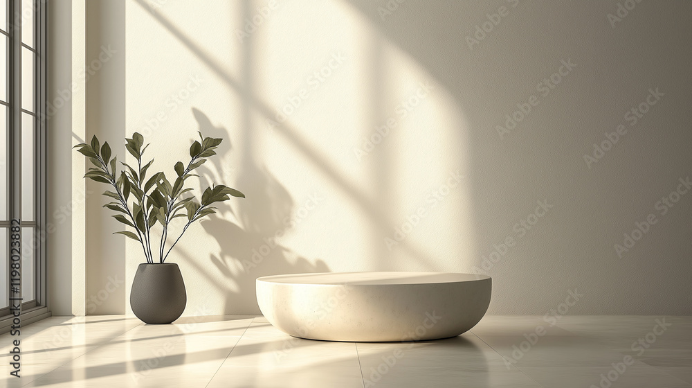 Minimalist Neutral Background with Modern Podium for Elegant Presentations Minimalist Neutral Background with Modern Podium for Elegant Presentations