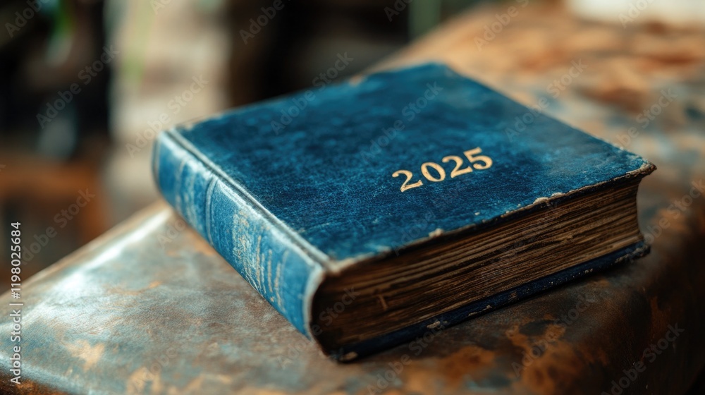 blue book displaying numbers 2025. new knowledge and beginnings. hobbies and reading. literature and study blue book displaying numbers 2025. new knowledge and beginnings. hobbies and reading. literature and study