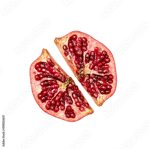 Wallpaper Mural Fresh red pomegranate with juicy seeds on beige background Torontodigital.ca
